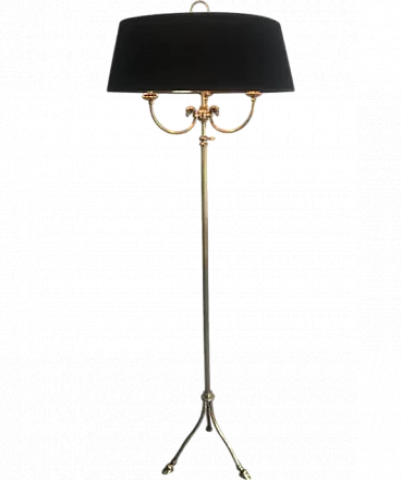 Adjustable brass floor lamp by Maison Jansen, 1940s