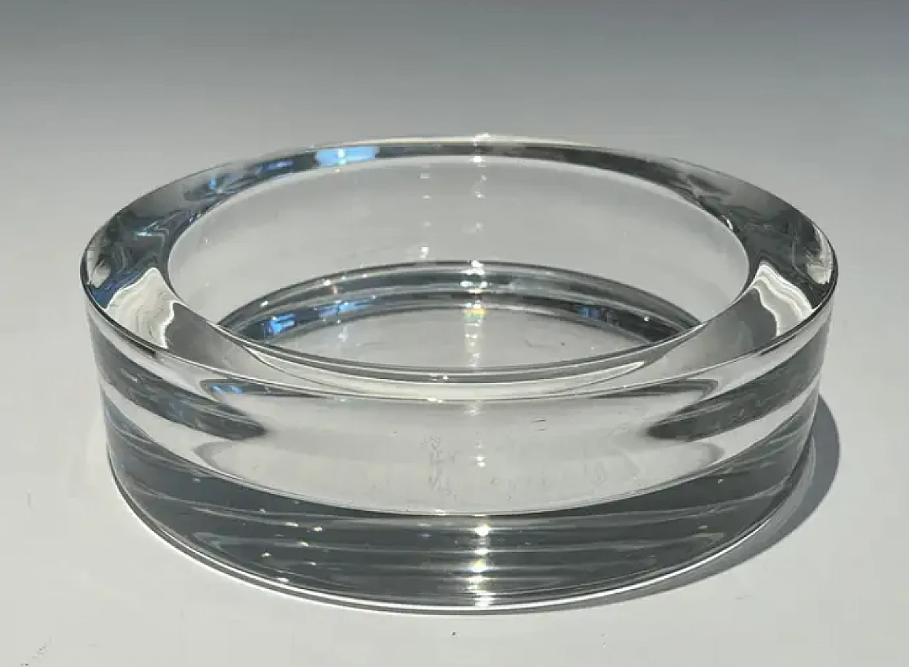 Round glass videopoche on chrome base, 1970s 6