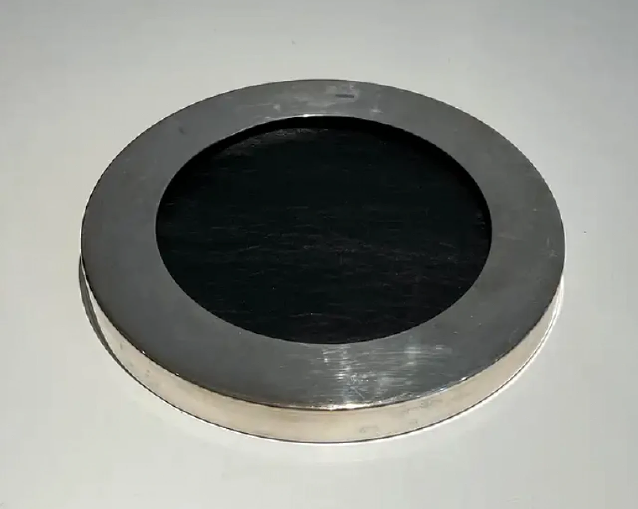 Round glass videopoche on chrome base, 1970s 7