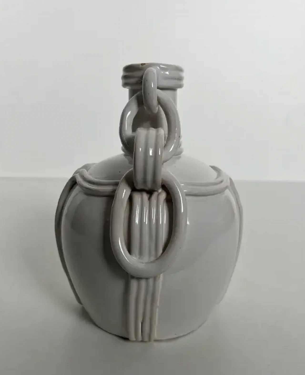 French ceramic vase with white enamel, 1970s 2