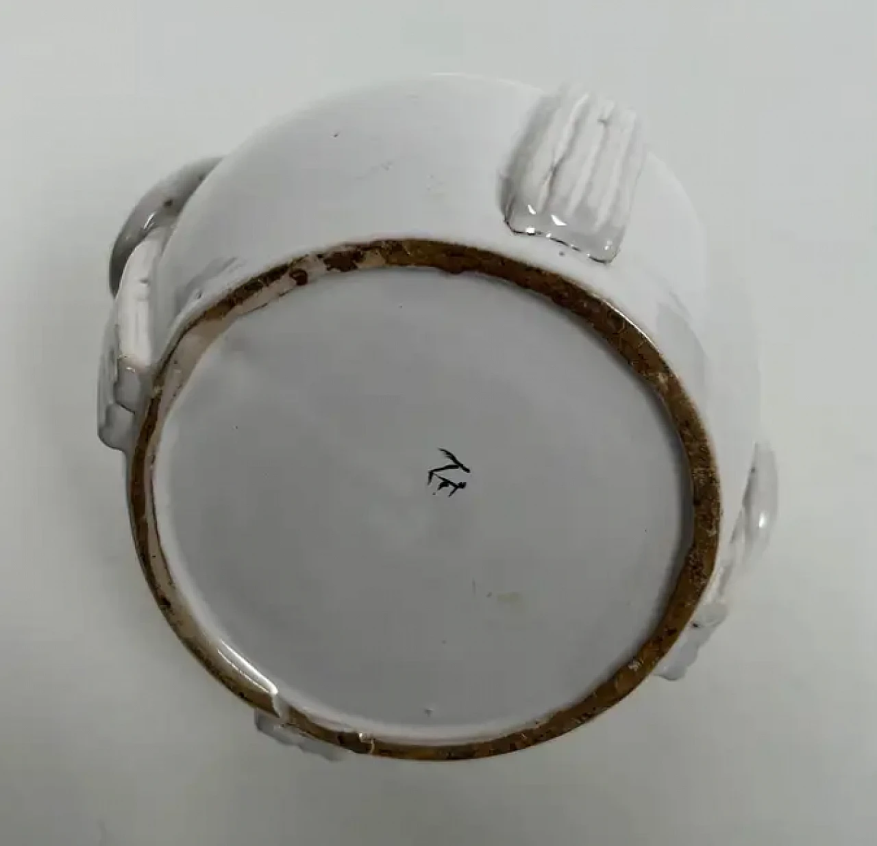 Vaso francese in ceramica con smalto bianco, anni '70 5