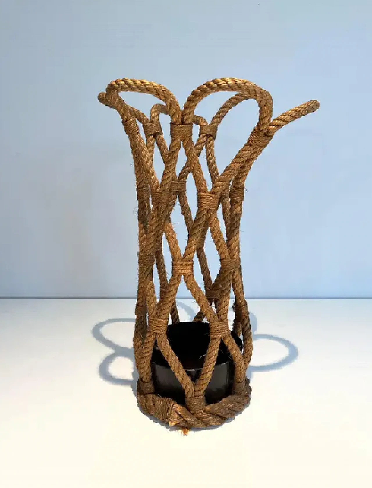 Rope umbrella stand by Adrien Audoux and Frida Minet, 1970s 1