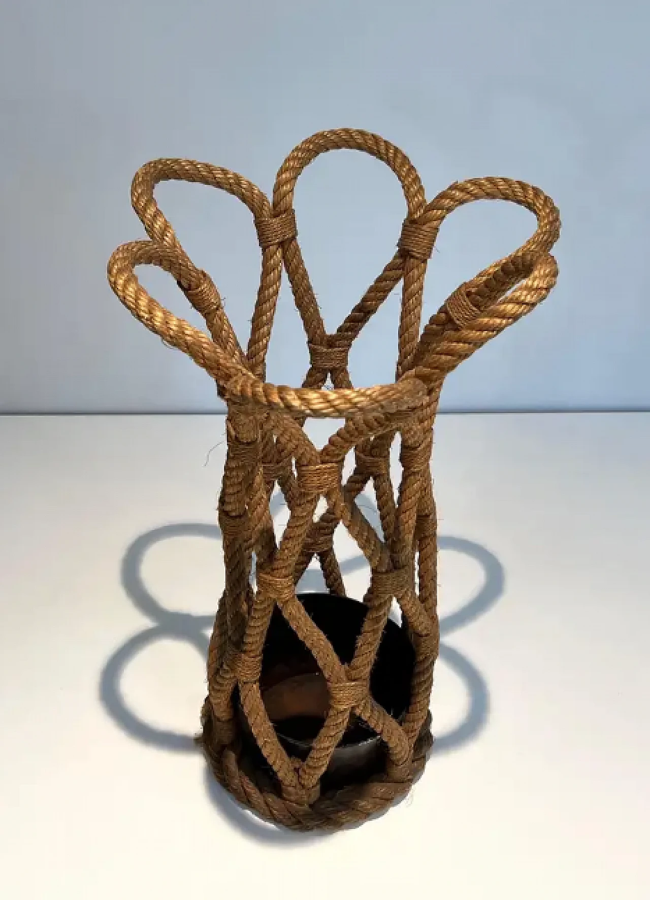 Rope umbrella stand by Adrien Audoux and Frida Minet, 1970s 3