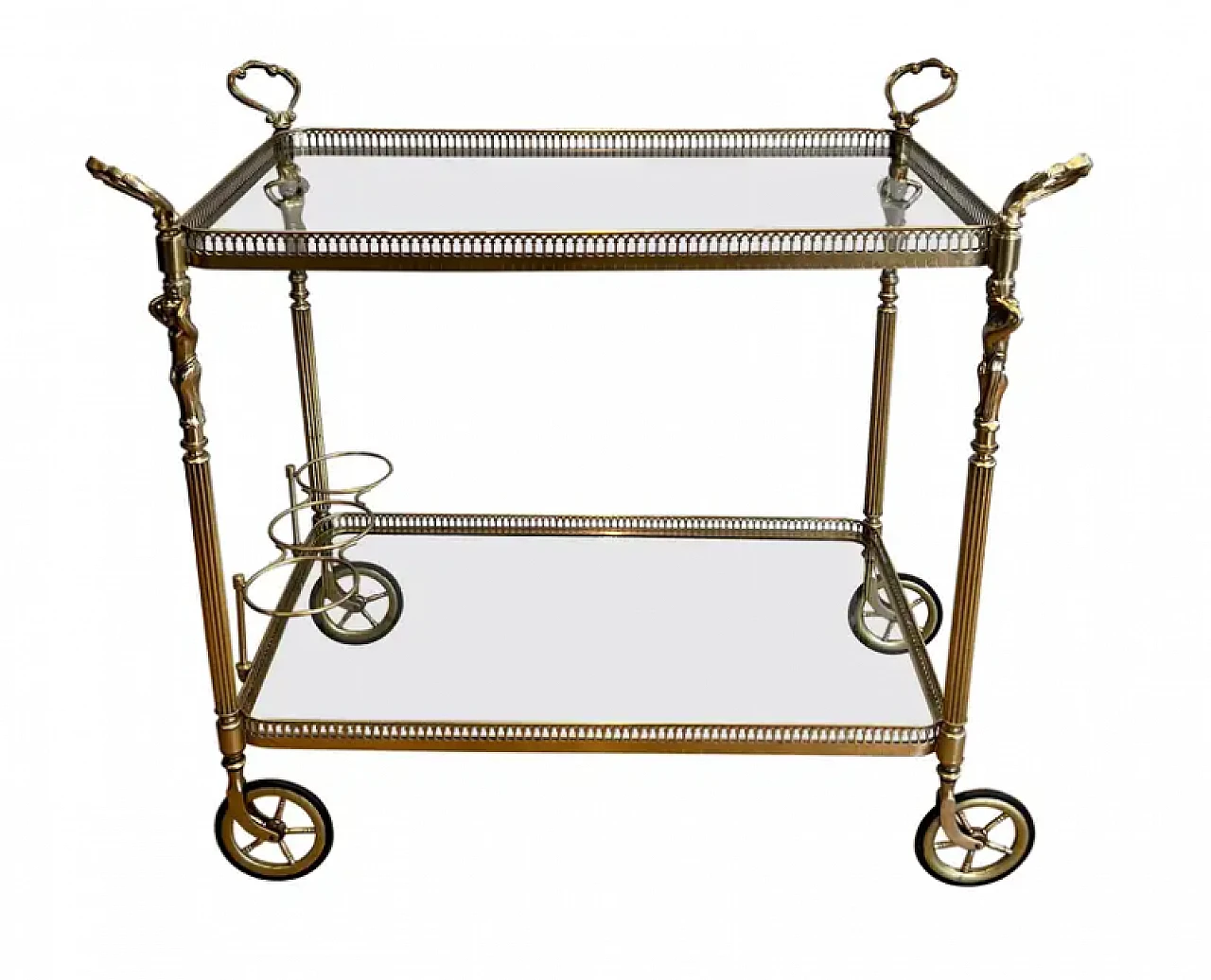 Brass trolley with cherubs in Maison Jansen style, 1940s 1