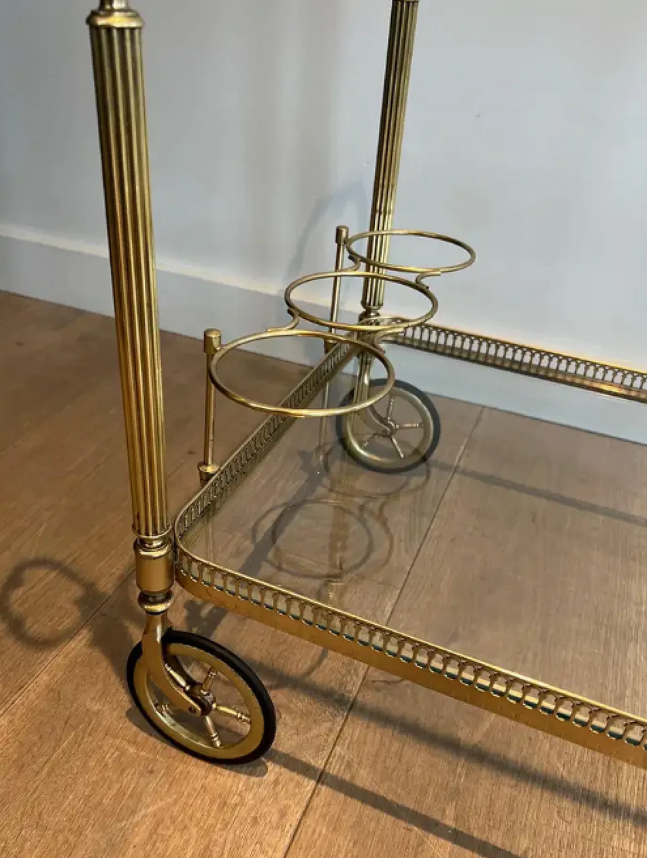 Brass trolley with cherubs in Maison Jansen style, 1940s 9