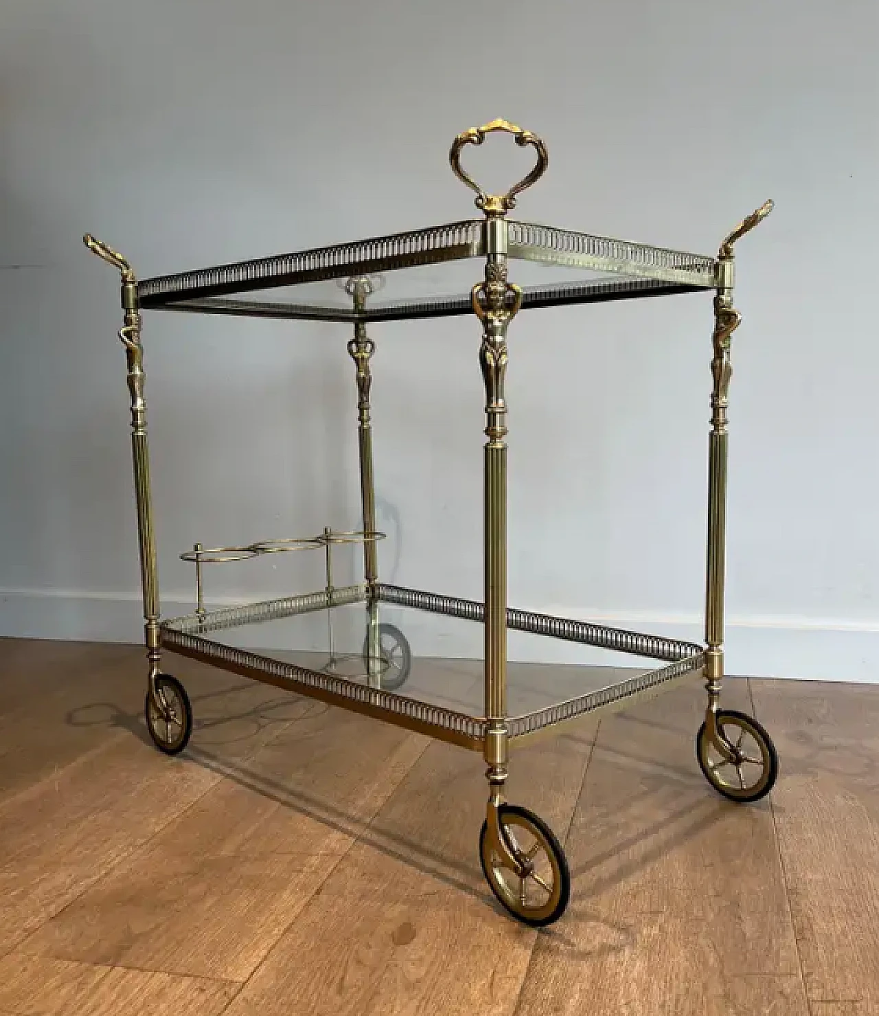 Brass trolley with cherubs in Maison Jansen style, 1940s 12