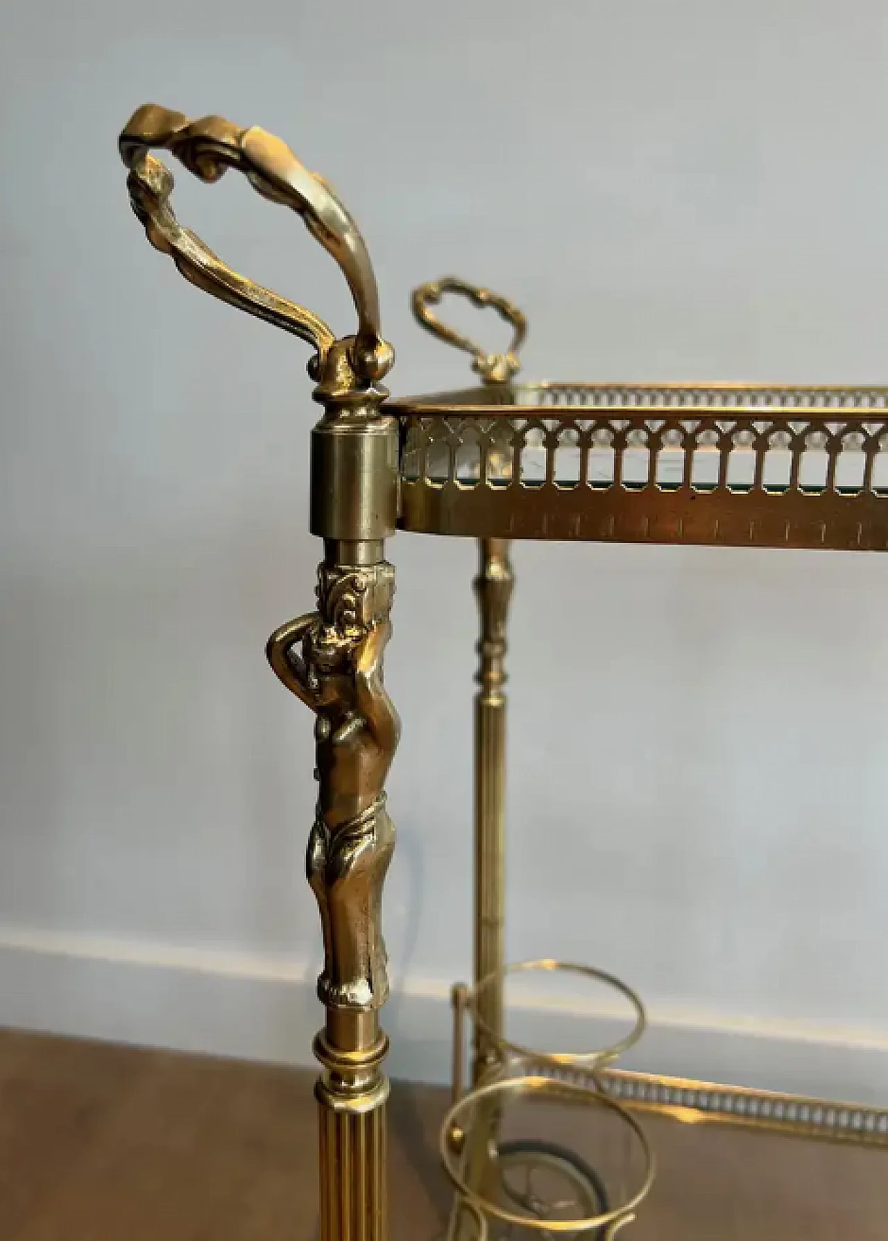 Brass trolley with cherubs in Maison Jansen style, 1940s 13