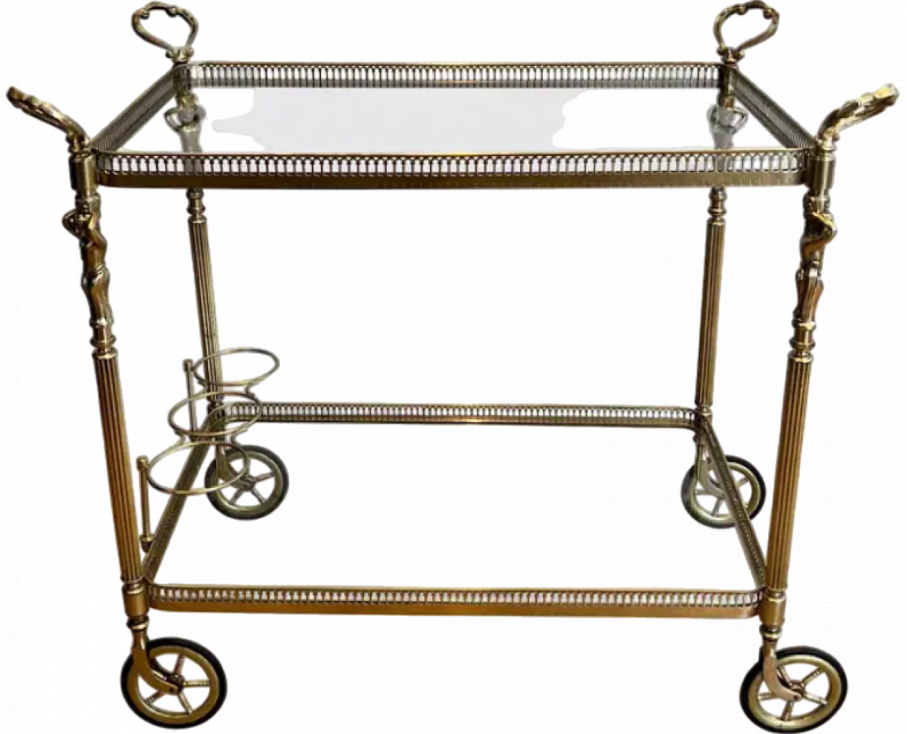 Brass trolley with cherubs in Maison Jansen style, 1940s 16