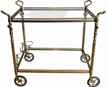 Brass trolley with cherubs in Maison Jansen style, 1940s