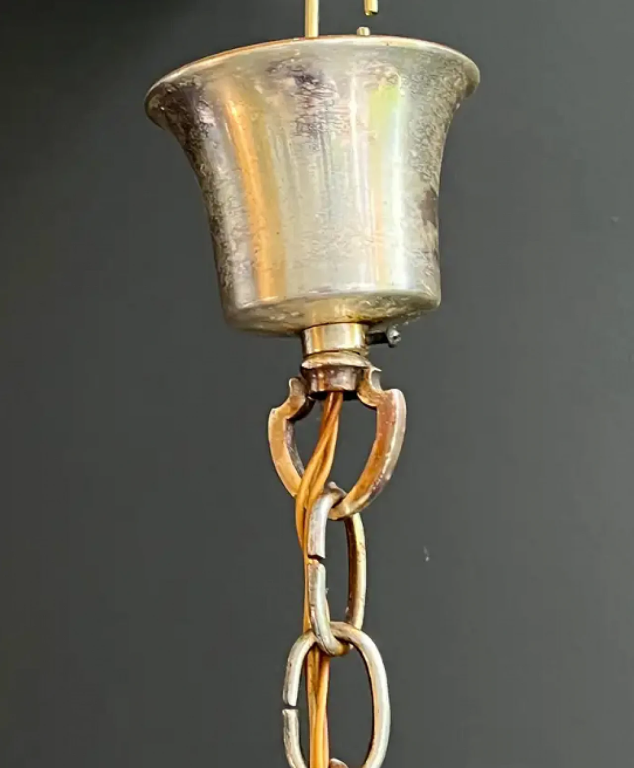 Lampadario in metallo argentato di Maison Charles, anni '40 9