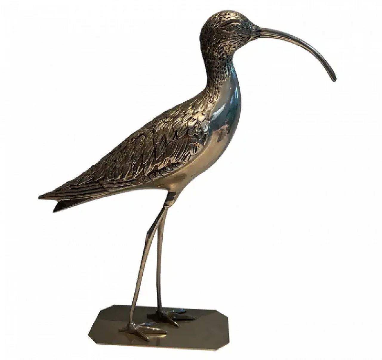 French silver-plated brass bird, 1970s 1