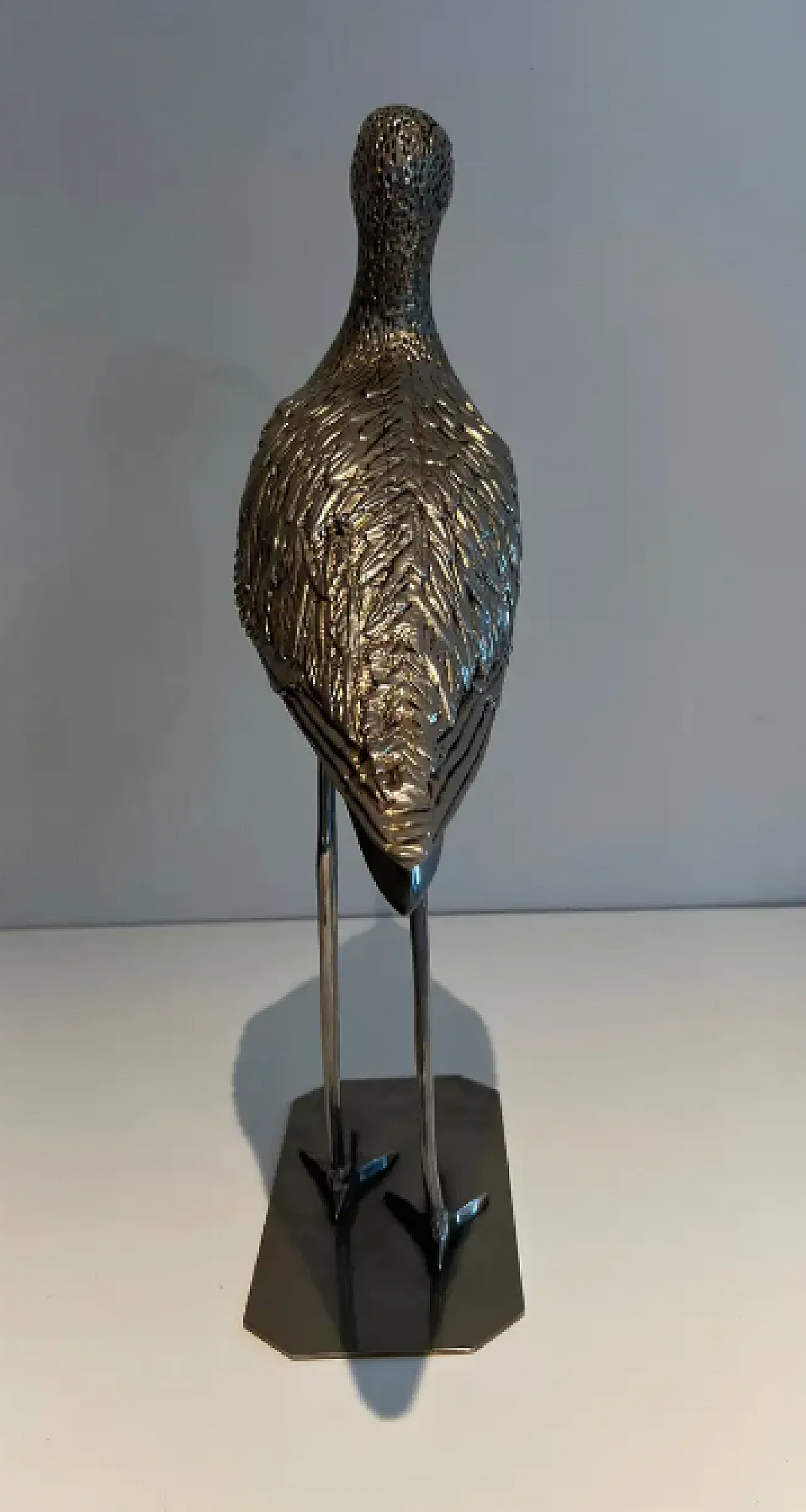 French silver-plated brass bird, 1970s 3