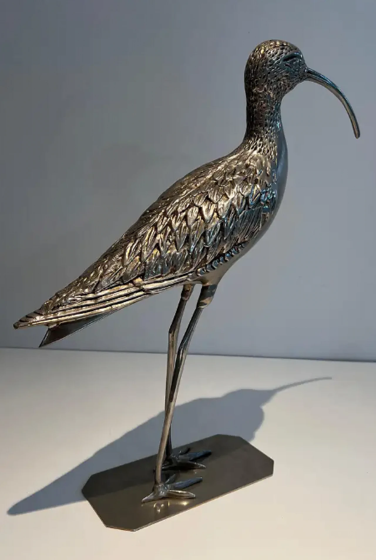 French silver-plated brass bird, 1970s 4