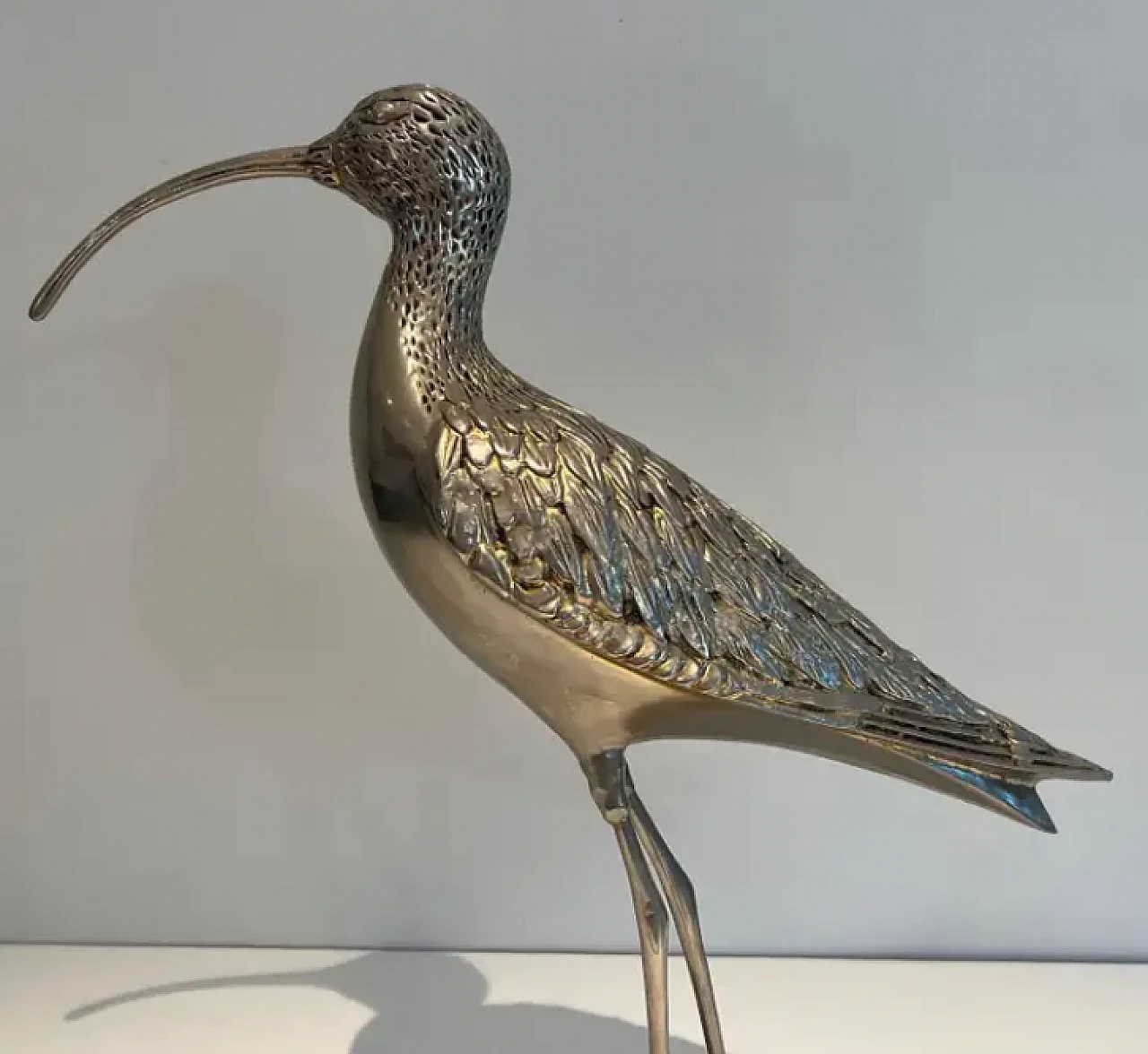 French silver-plated brass bird, 1970s 5