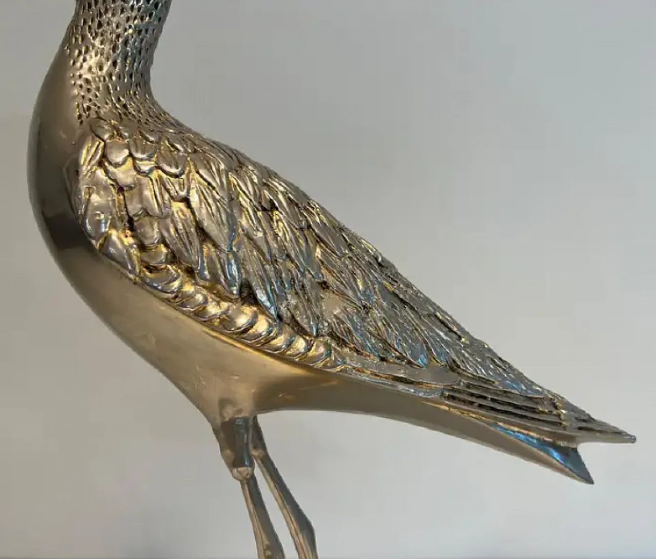 French silver-plated brass bird, 1970s 7