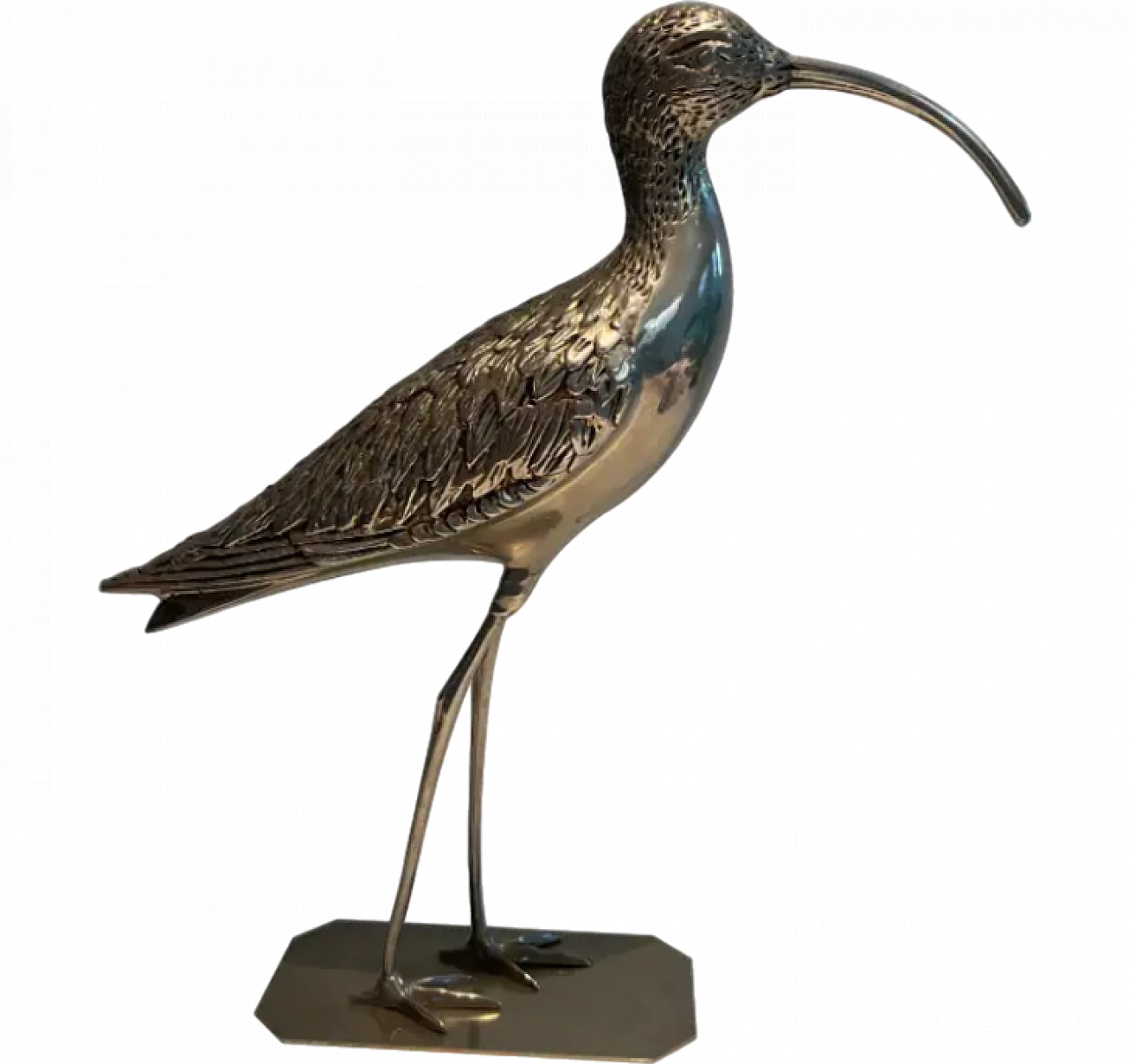 French silver-plated brass bird, 1970s 13