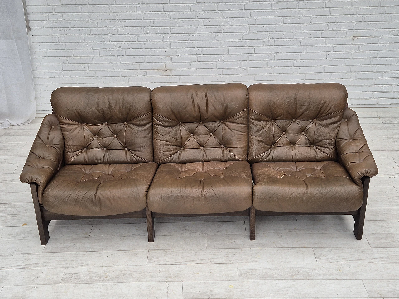 Scandinavian design 3 seater sofa in safari style, 1970s 3