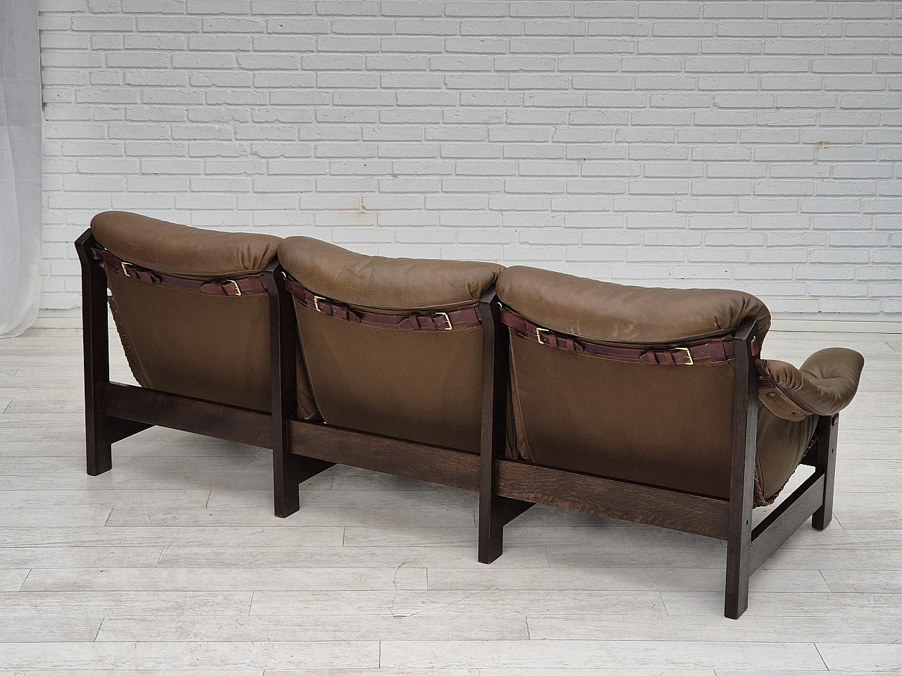 Scandinavian design 3 seater sofa in safari style, 1970s 14