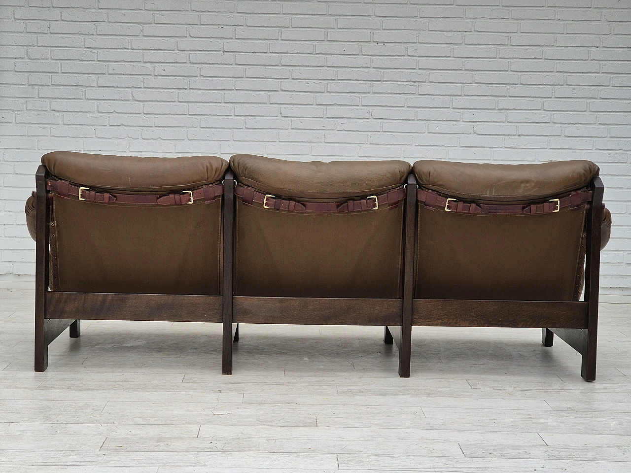 Scandinavian design 3 seater sofa in safari style, 1970s 16