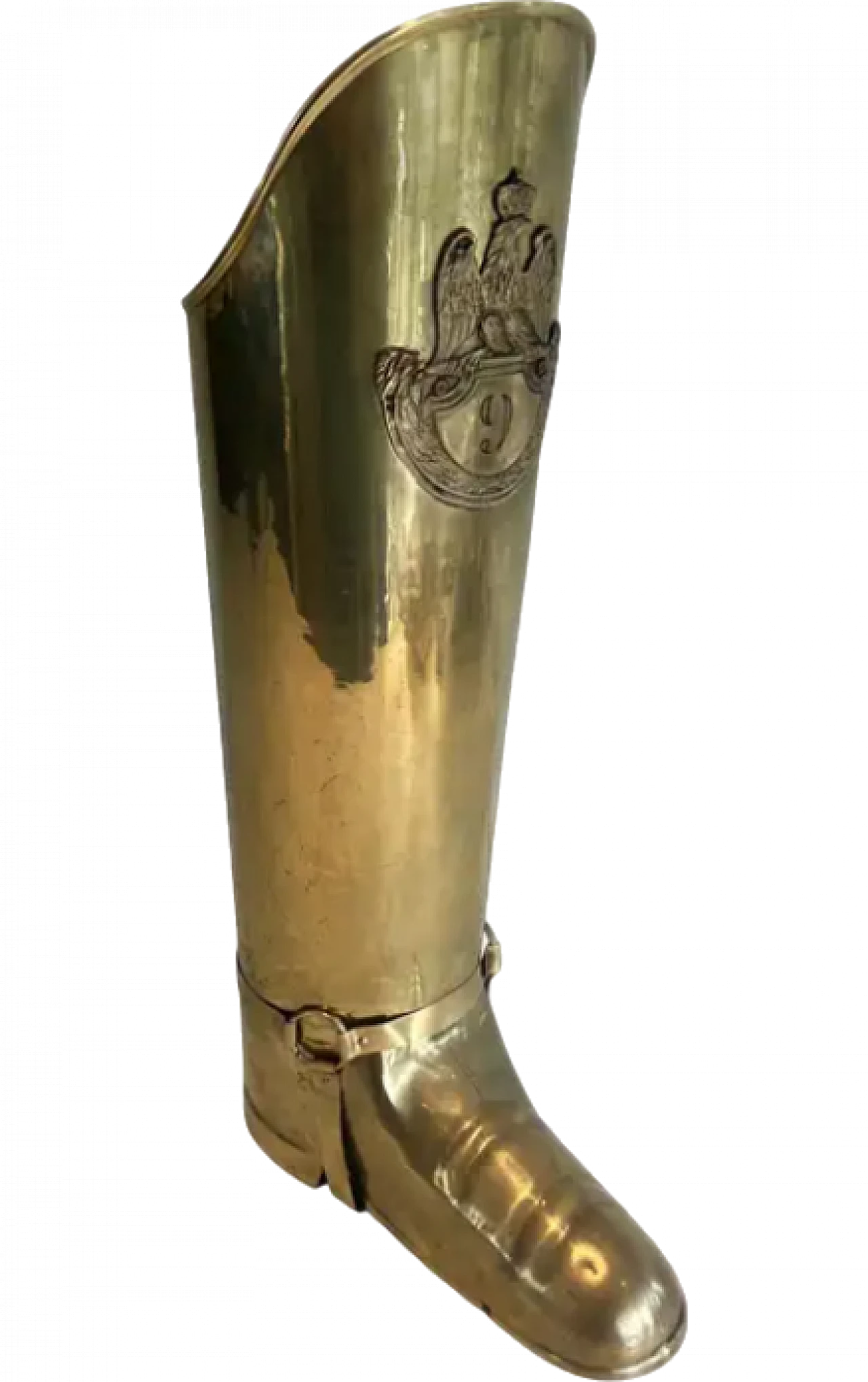 Brass umbrella stand in the shape of a boot, early 20th century 12