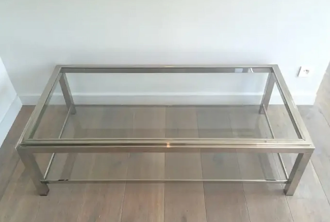 Large chrome coffee table, 1970s 4