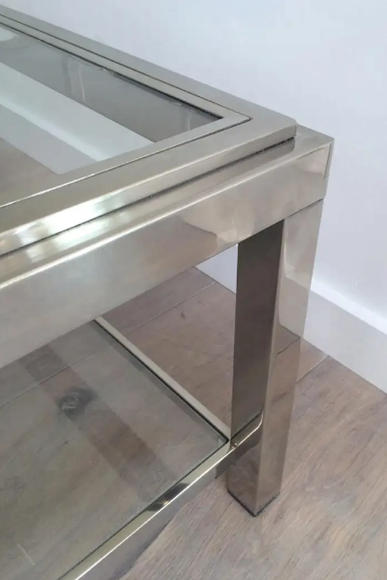 Large chrome coffee table, 1970s 6