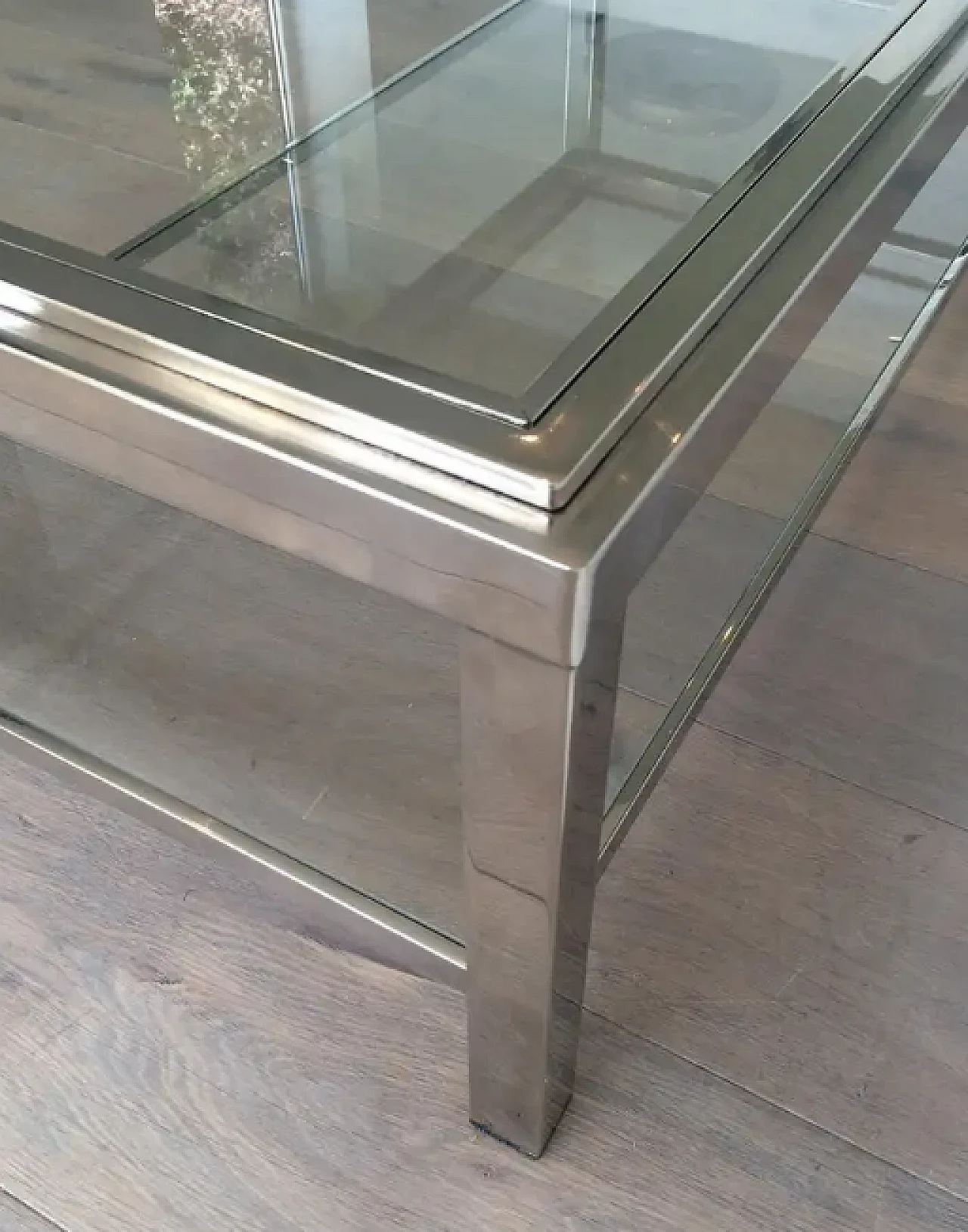 Large chrome coffee table, 1970s 8