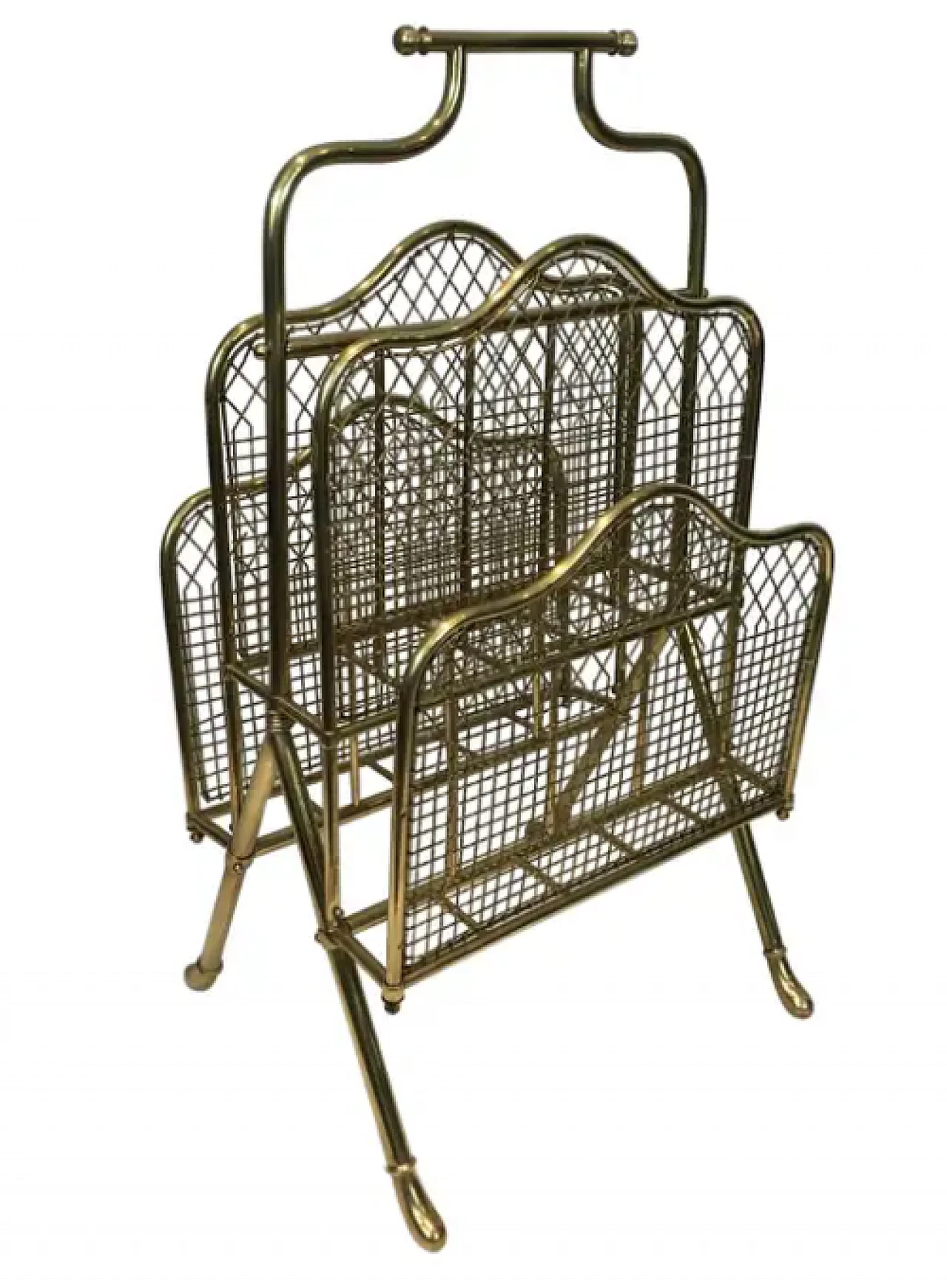 Neoclassical brass magazine rack by Maison Jansen, 1940s 1