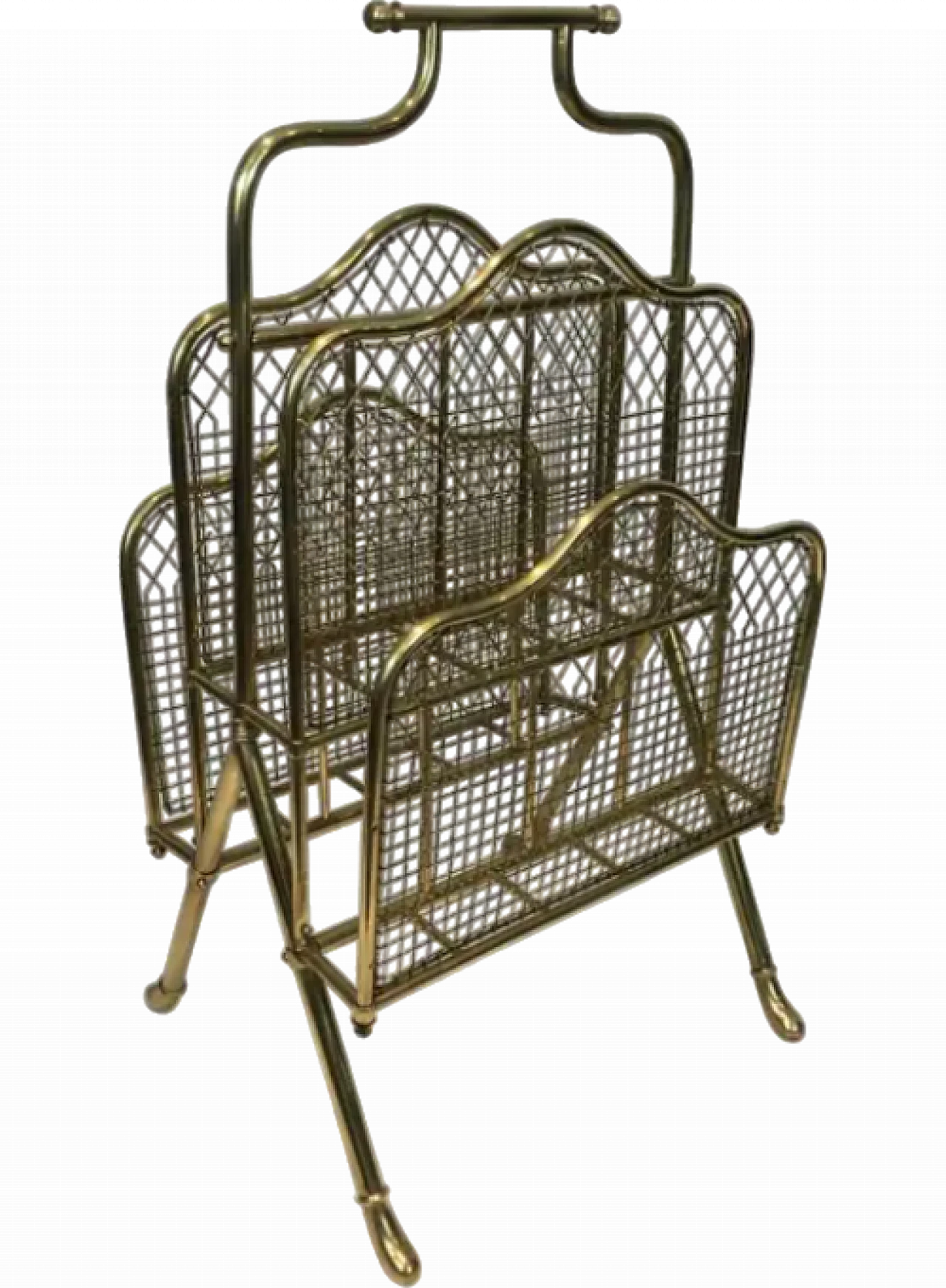 Neoclassical brass magazine rack by Maison Jansen, 1940s 4