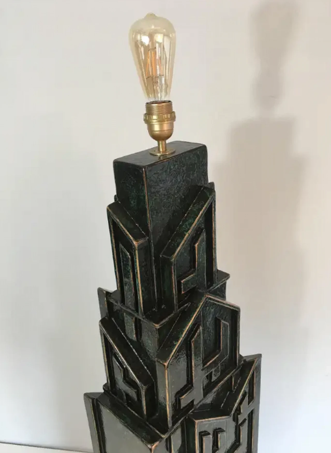 Unique and important Brutalist Patinated Lamp signed AR-BO, 1990s 9