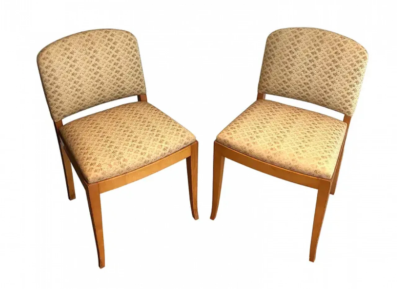 Pair of Art Deco sycamore chairs, 1930s 1