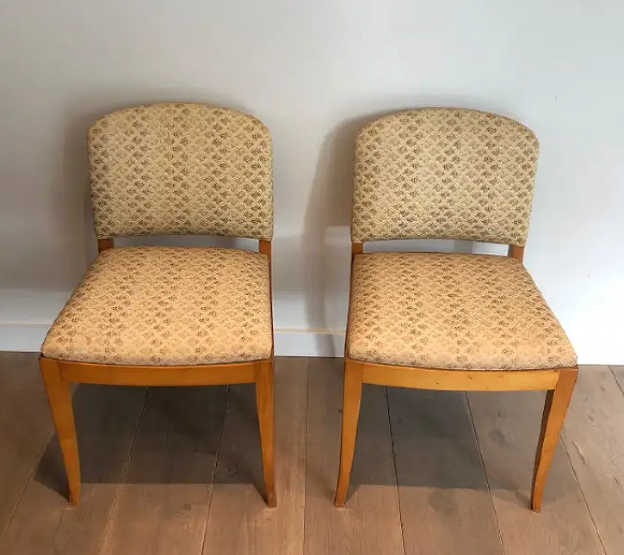 Pair of Art Deco sycamore chairs, 1930s 2