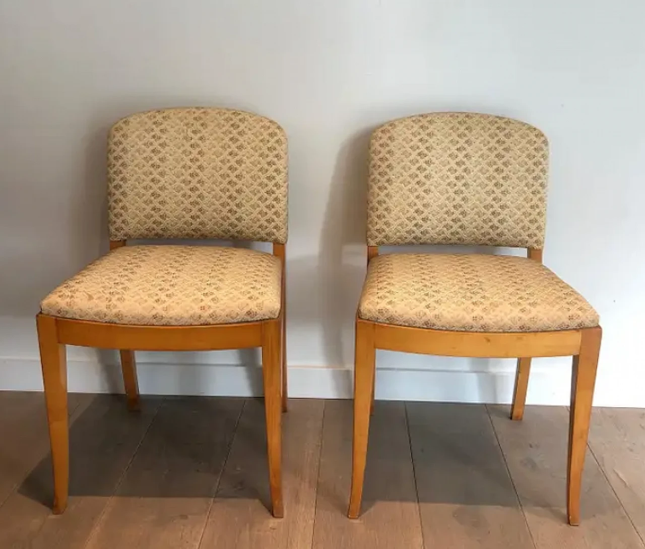 Pair of Art Deco sycamore chairs, 1930s 3