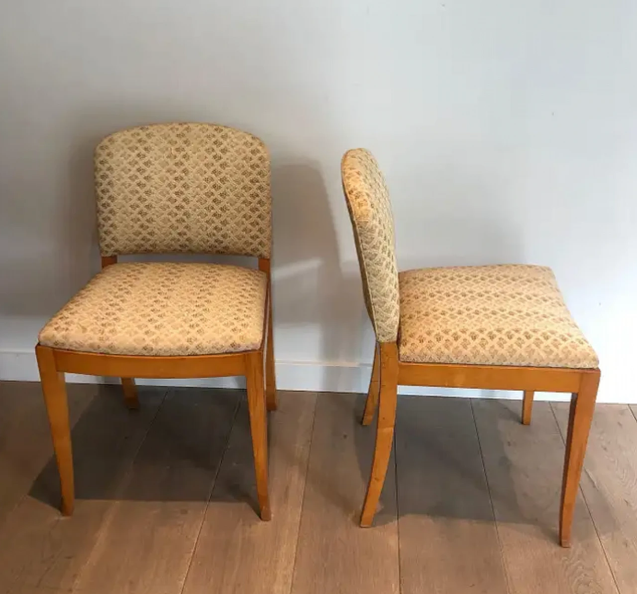 Pair of Art Deco sycamore chairs, 1930s 4