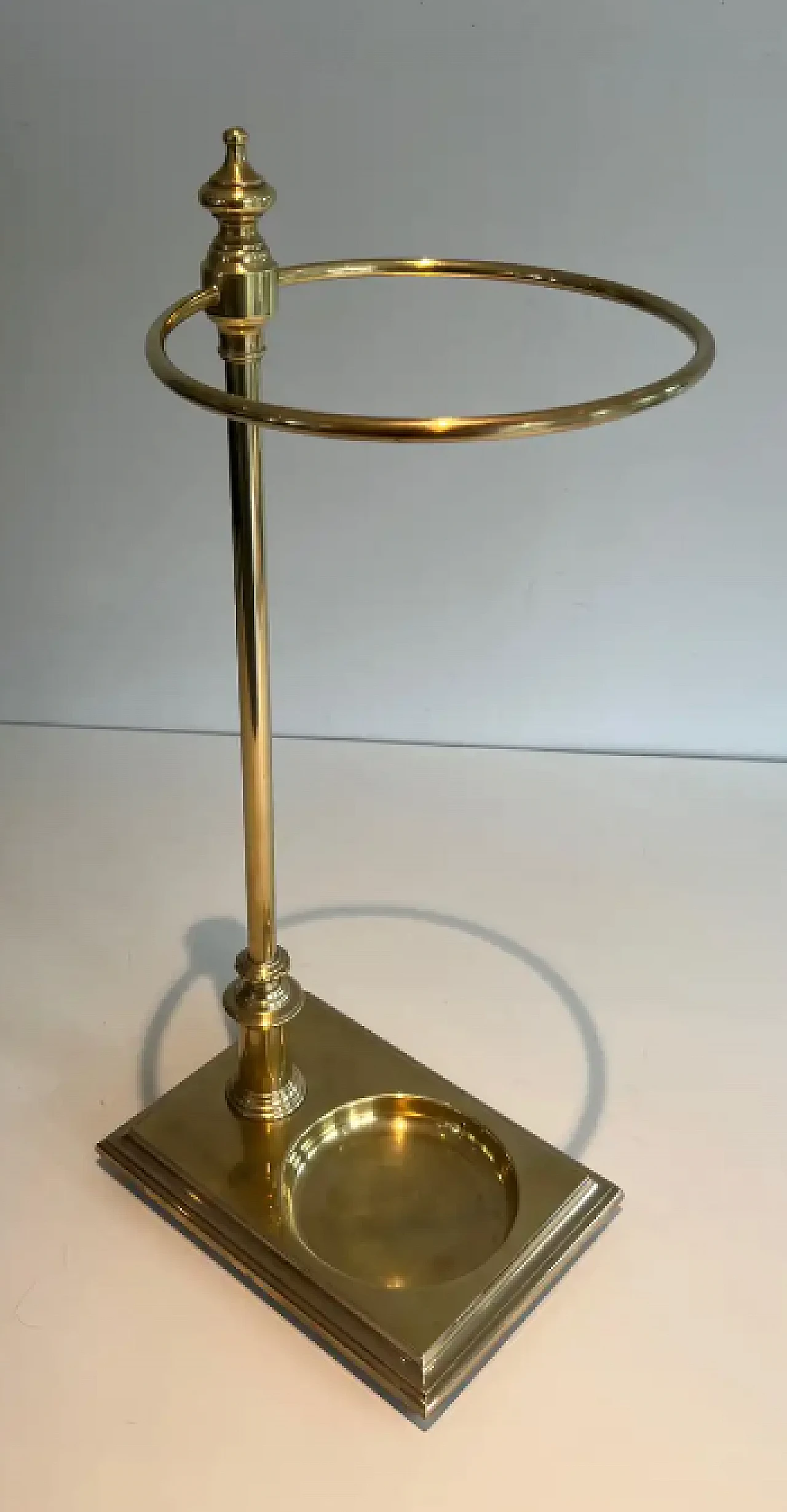 Neoclassical style brass umbrella stand, 1970s 2