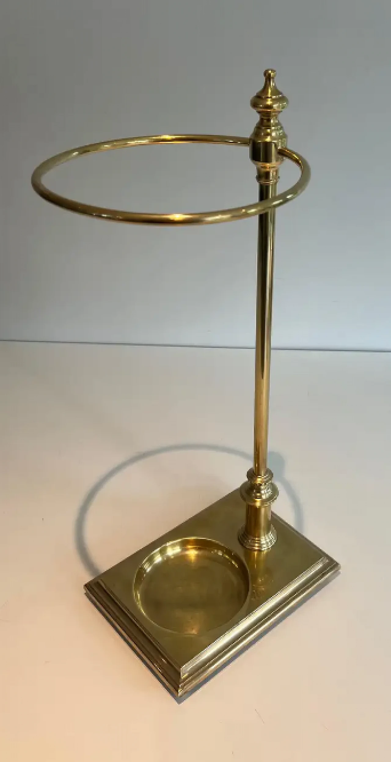 Neoclassical style brass umbrella stand, 1970s 4