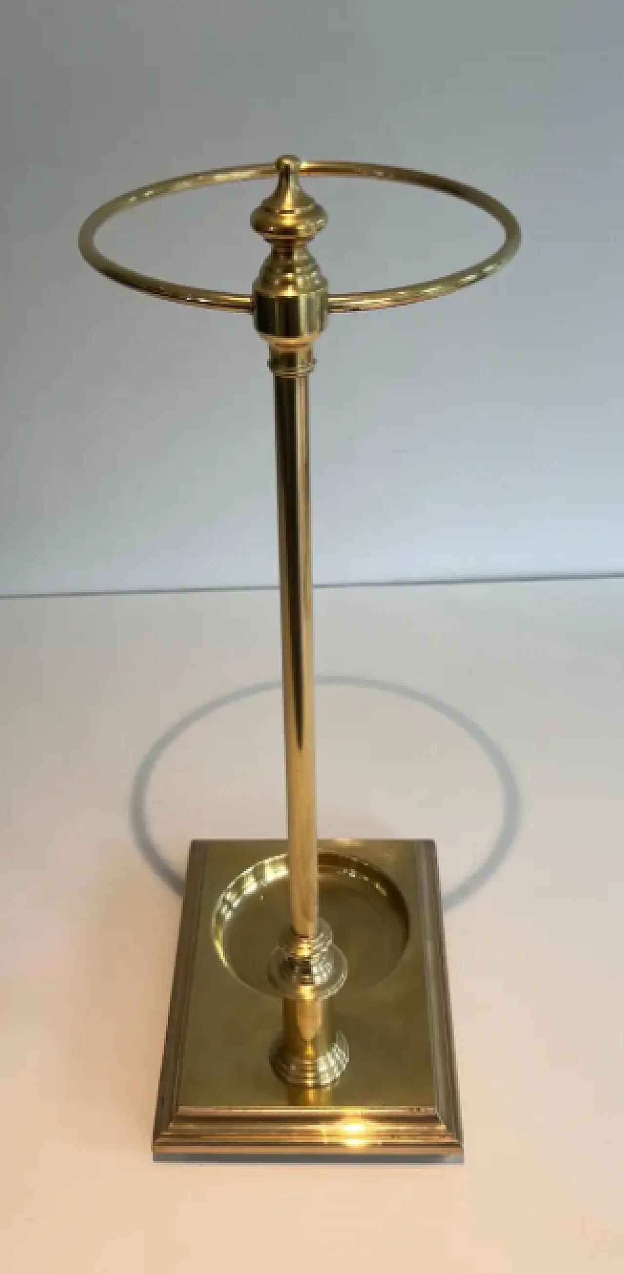 Neoclassical style brass umbrella stand, 1970s 5