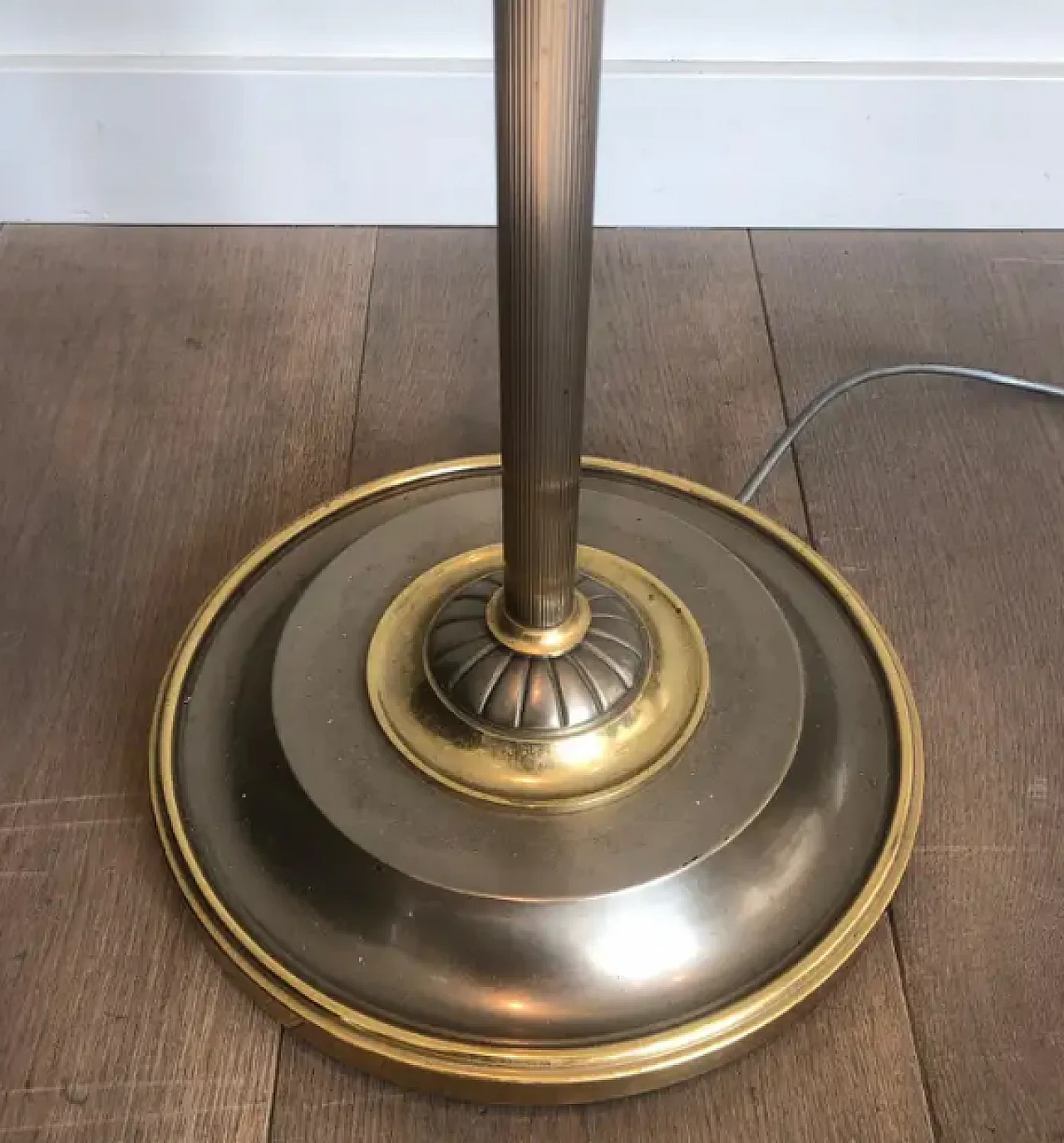 Silvered and brass 6 lights floor lamp, 1940s 9