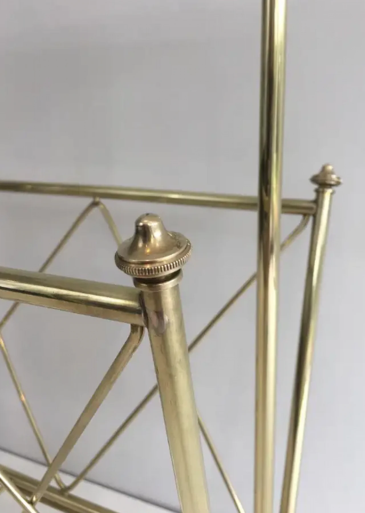 Neoclassical brass and glass magazine rack by Maison Jansen, 1940s 6