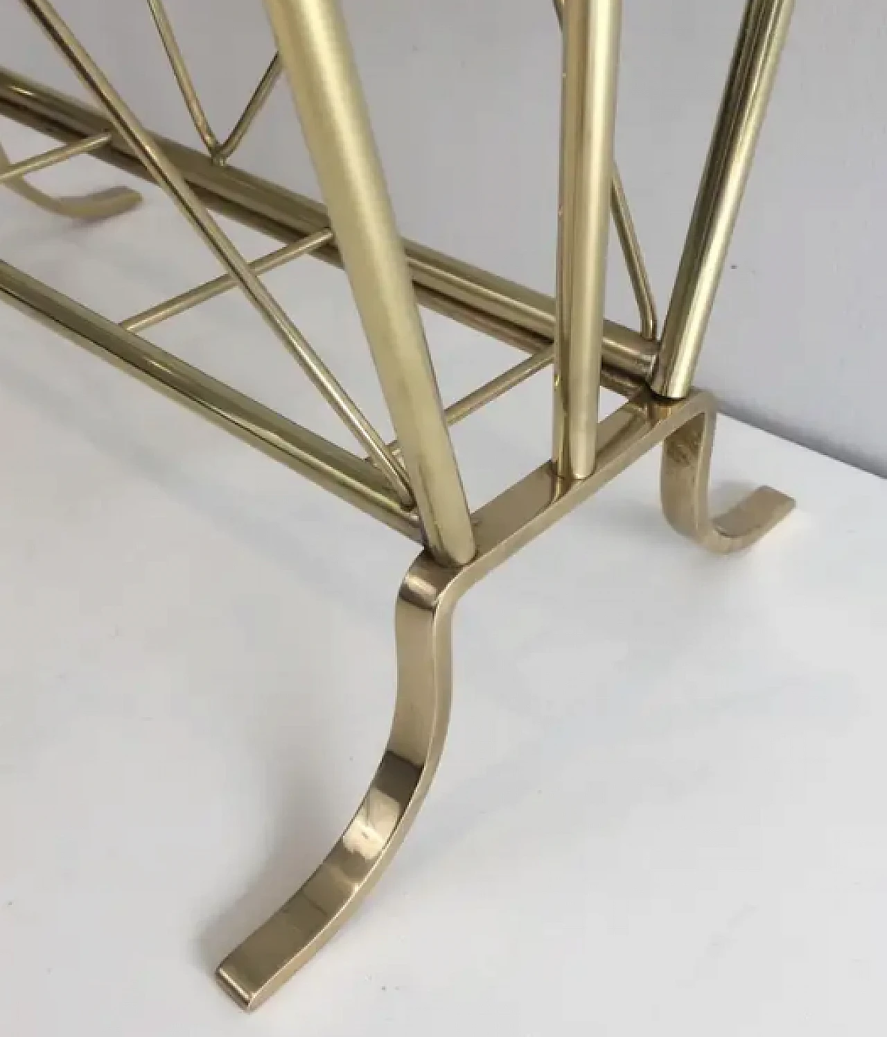 Neoclassical brass and glass magazine rack by Maison Jansen, 1940s 8