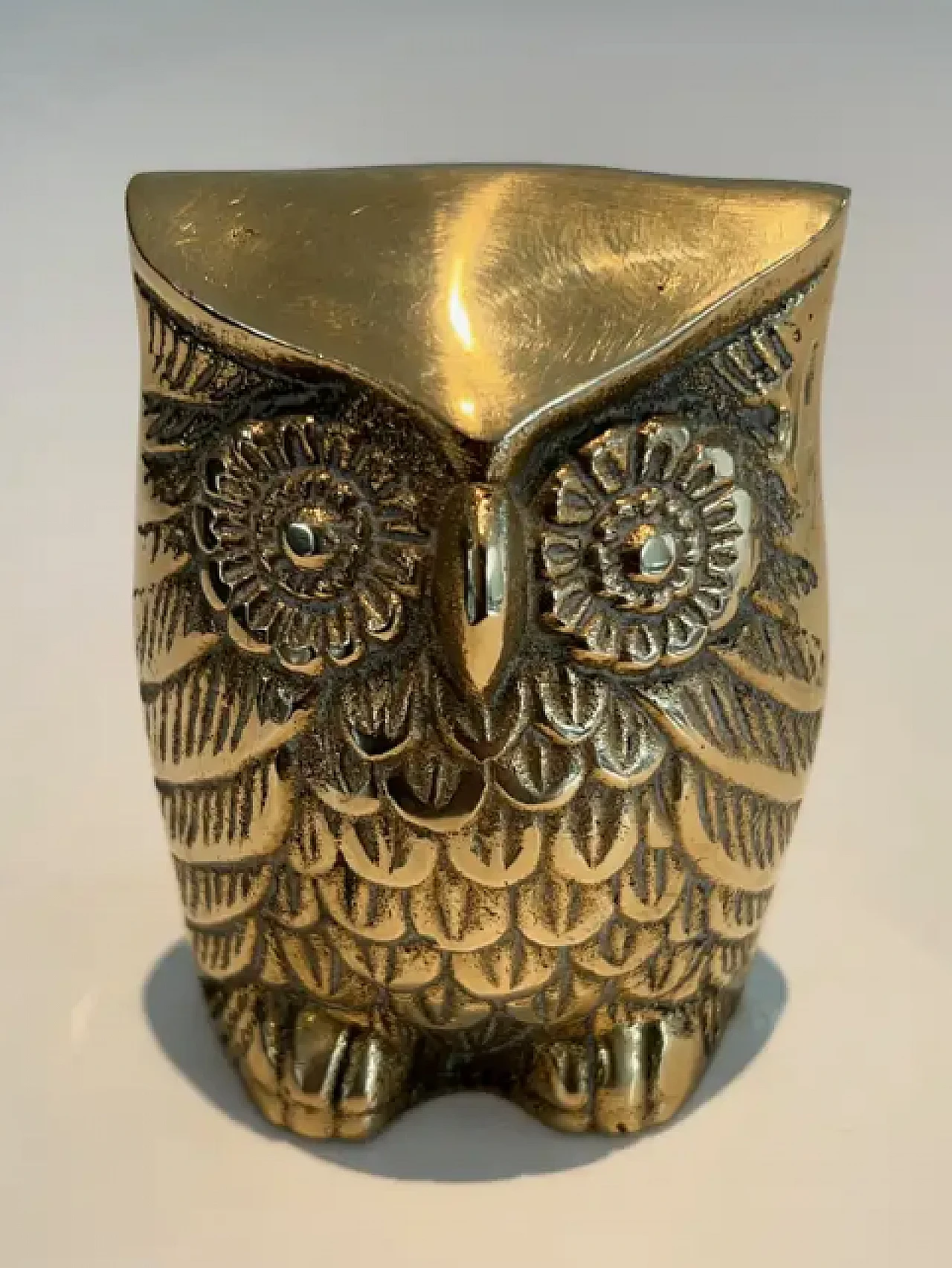 3 Small decorative brass owls, 1970s 5