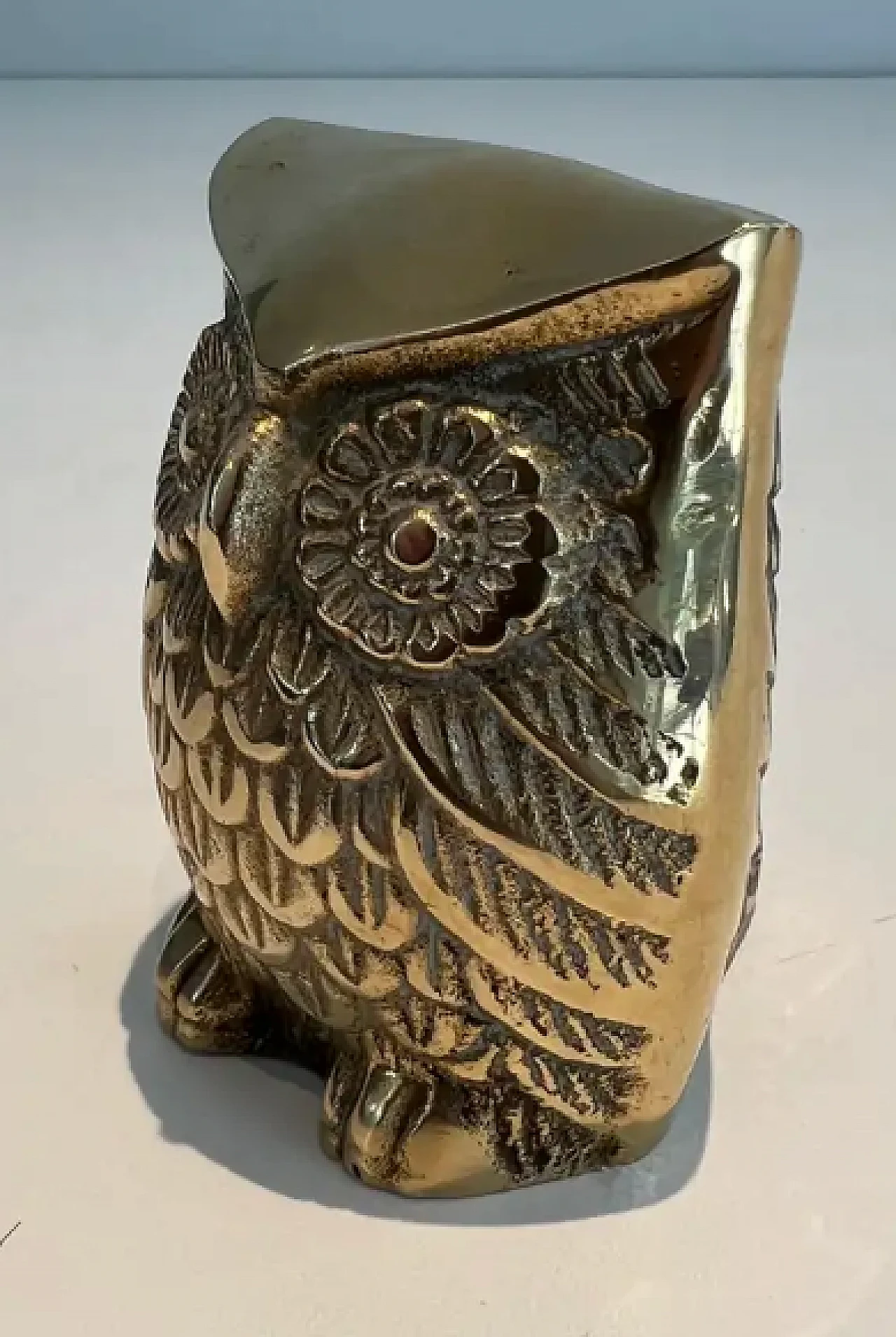 3 Small decorative brass owls, 1970s 6