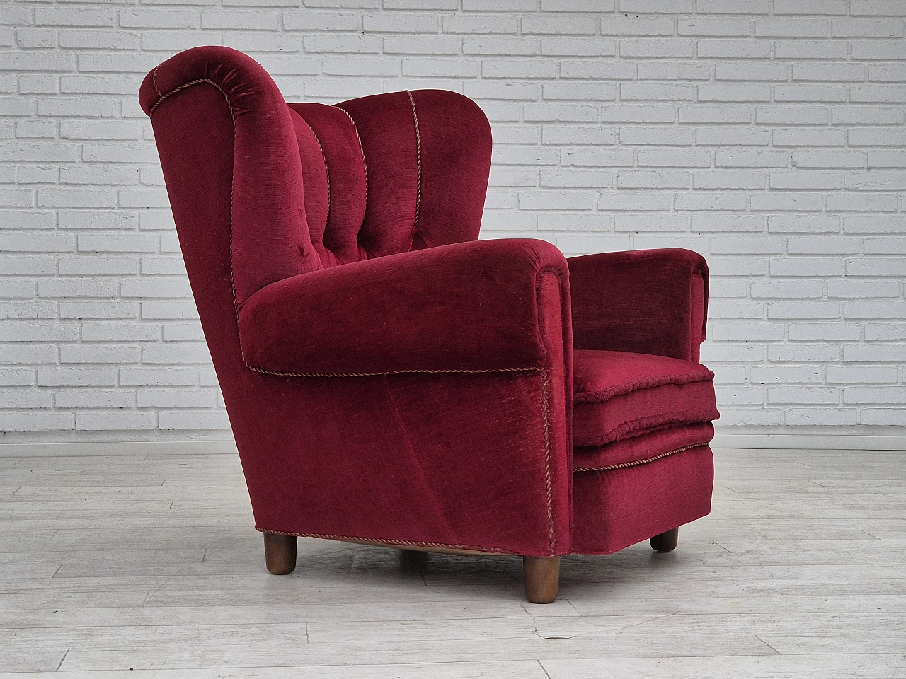 Danish armchair velour, 1960s 1