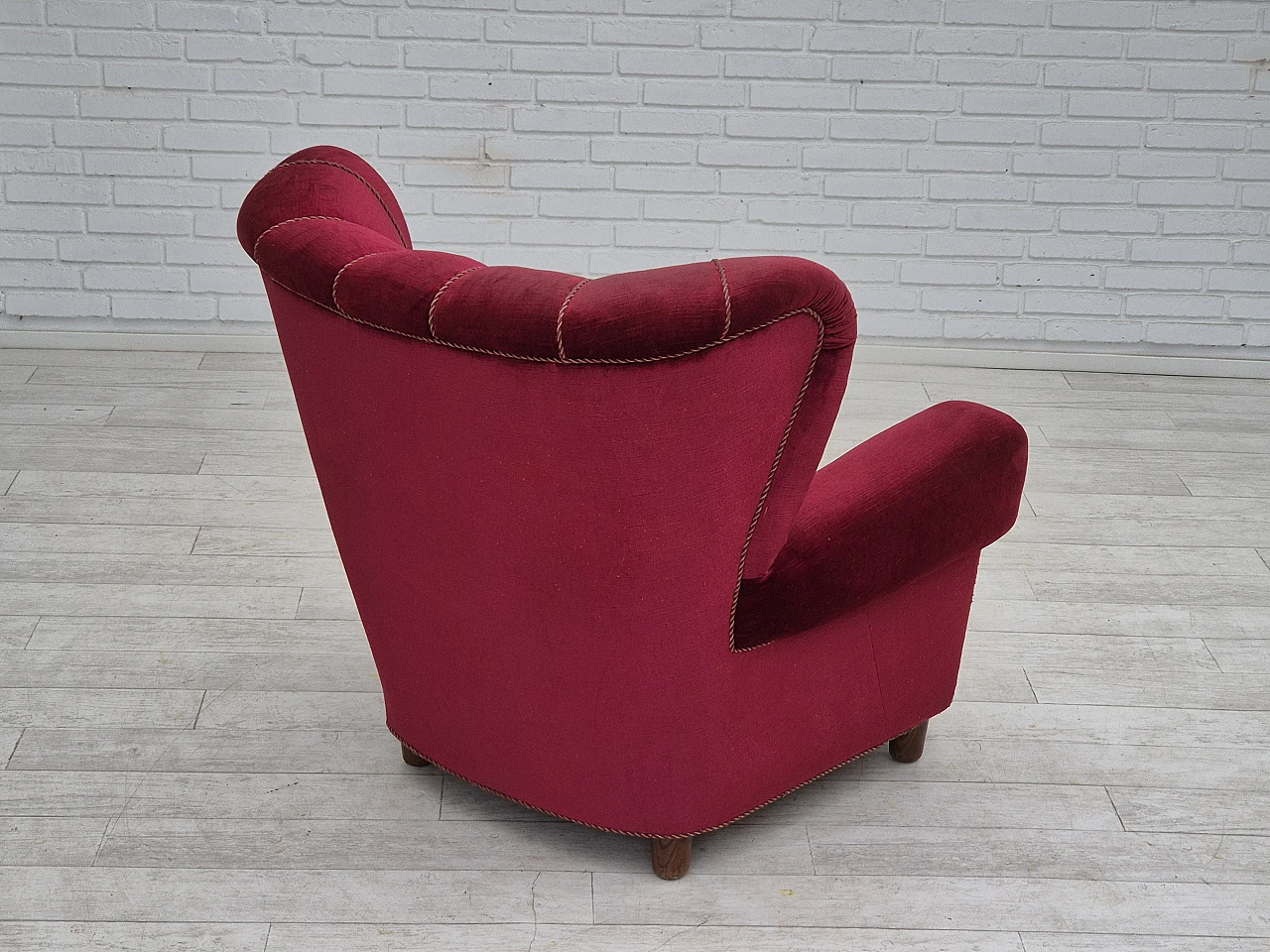 Danish armchair velour, 1960s 10