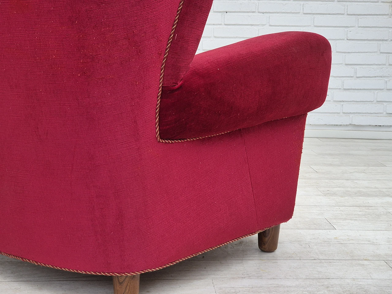 Danish armchair velour, 1960s 11