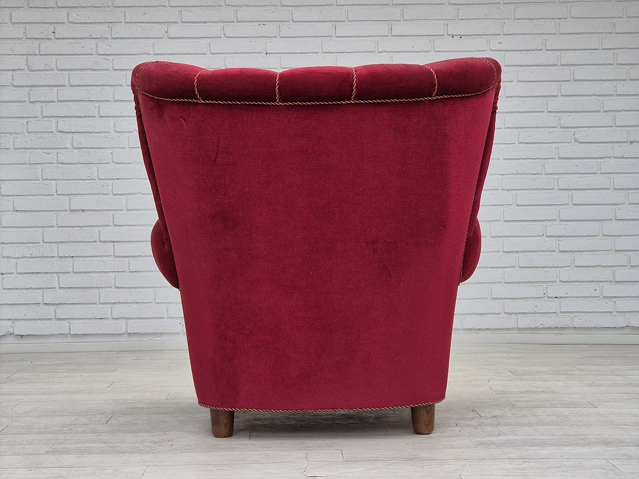 Danish armchair velour, 1960s 12