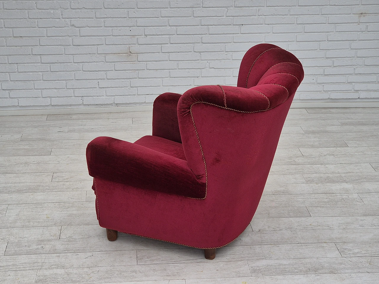 Danish armchair velour, 1960s 13