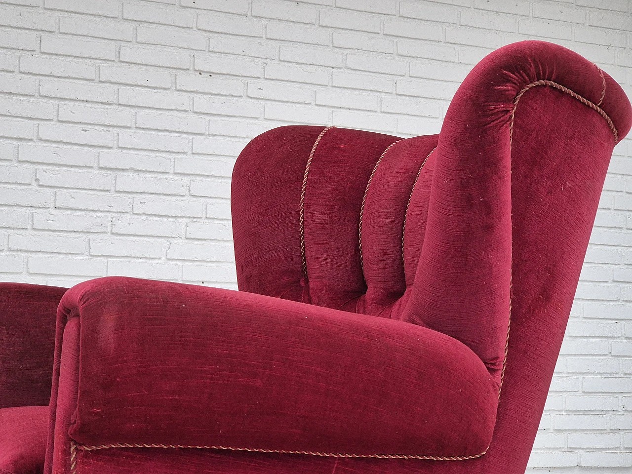 Danish armchair velour, 1960s 14