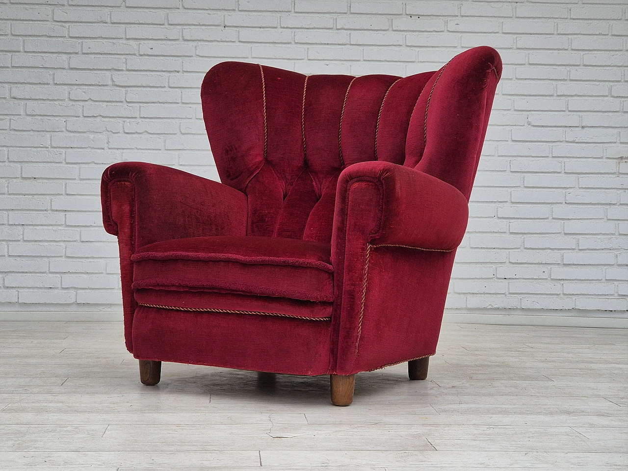 Danish armchair velour, 1960s 15