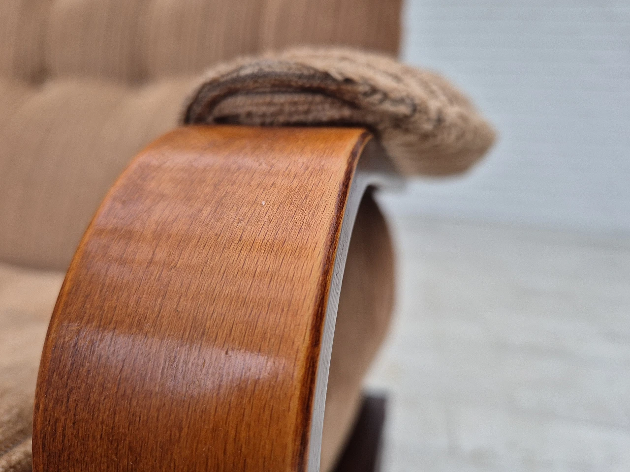 Danish lounge chair corduroy, 1970s 7